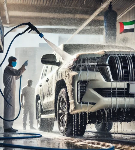 Car being washed